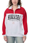 Main image for Womens White Nebraska Cornhuskers Huddle Qtr Zip