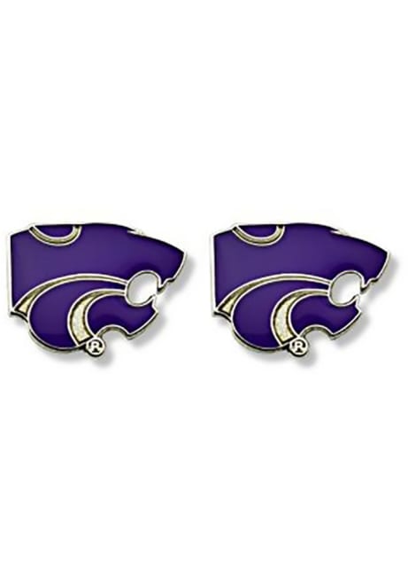 Purple Logo Post K-State Wildcats Womens Earrings - Purple
