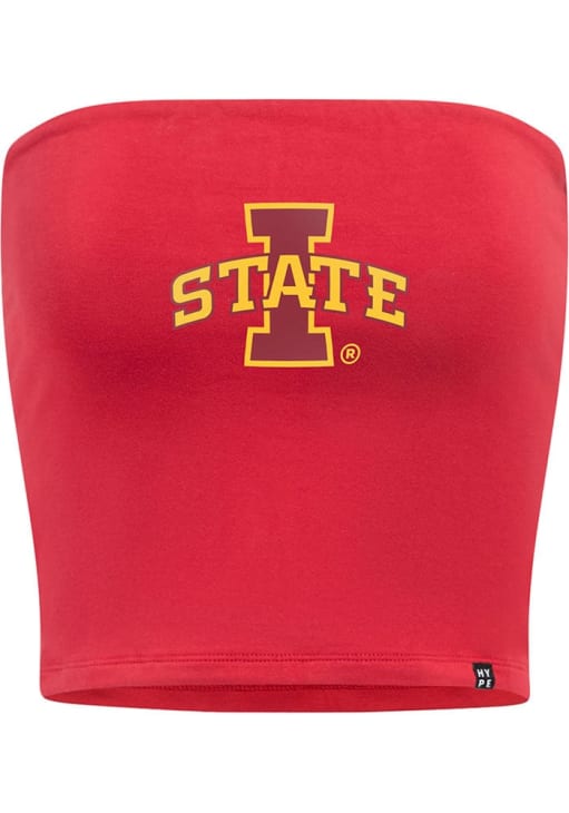 Hype and Vice Iowa State Cyclones Womens Cardinal Tube Top Tank Top