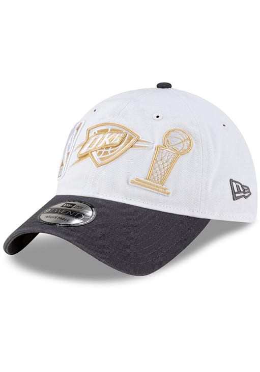 New Era Oklahoma City Thunder 2025 Ring Ceremony 9TWENTY Adjustable Hat - White