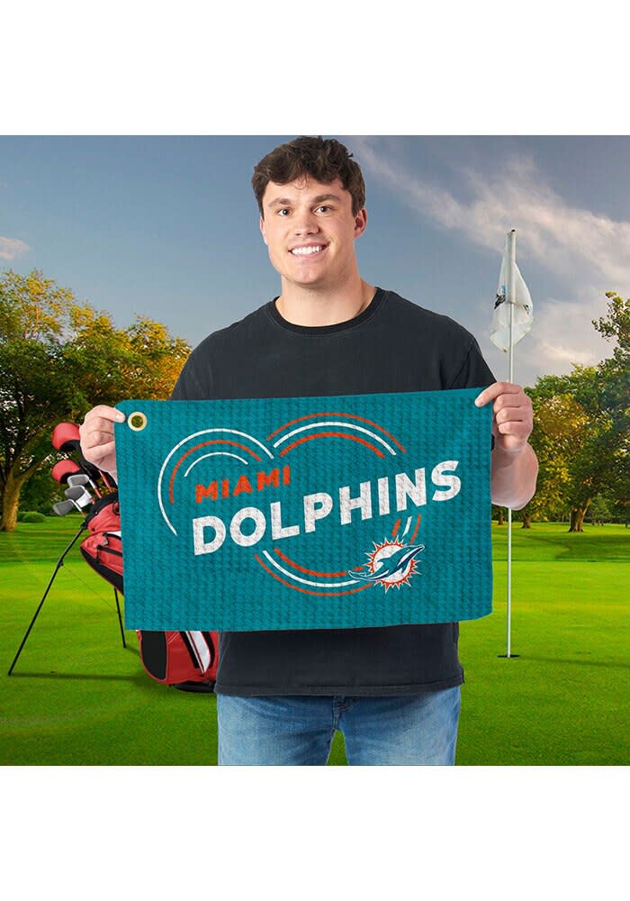 Miami Dolphins TEAL Waffle Golf Towel - 335030988