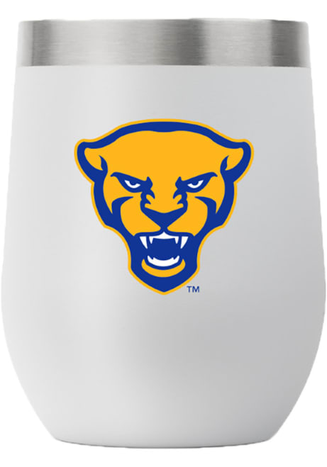 Grey Pitt Panthers Team Mascot 12oz Stemless Stainless Steel Stemless