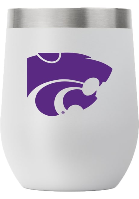 Grey K-State Wildcats Team Logo 12oz Stemless Wine Stainless Steel Stemless