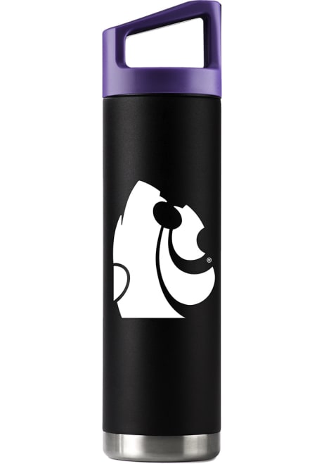 Black K-State Wildcats Team Logo 22oz Bottle with Team Color Cap Stainless Steel Bottle