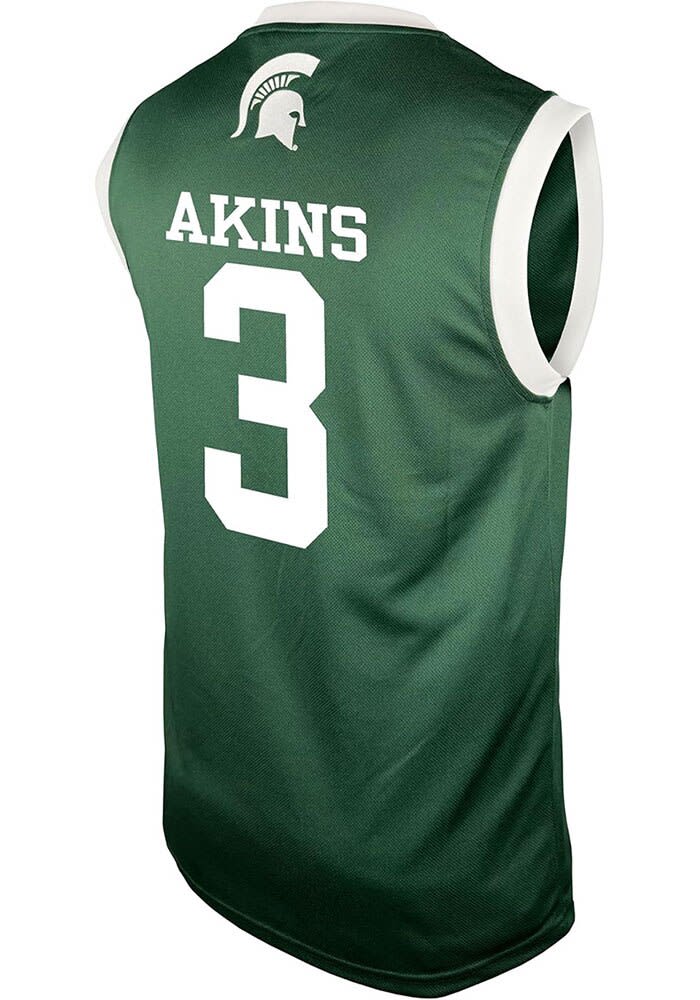 Jaden Akins Mens GREEN Michigan State Spartans NIL Basketball