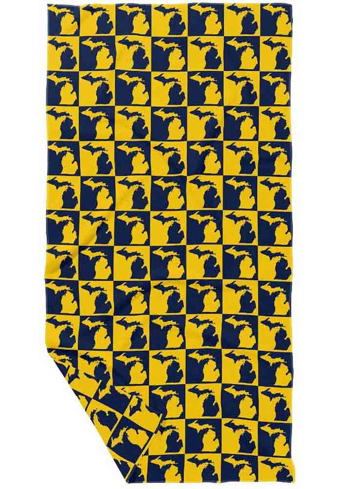 Vintage 90s Michigan Wolverines Beach Towel UofM Blue Maize factory