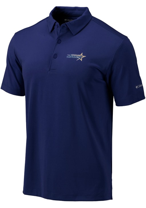 Columbia Houston Astros Mens Navy Blue Retro Drive Short Sleeve Polo