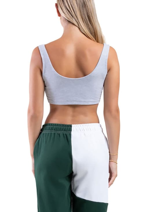 Hype and Vice Michigan State Spartans Womens Grey Crop Bra Tank Top