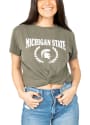 Michigan State Spartans Womens Hype and Vice Checkmate T-Shirt - Olive