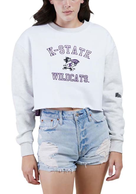 Womens K-State Wildcats Purple Hype and Vice Rookie Patchwork Logo Crew Sweatshirt