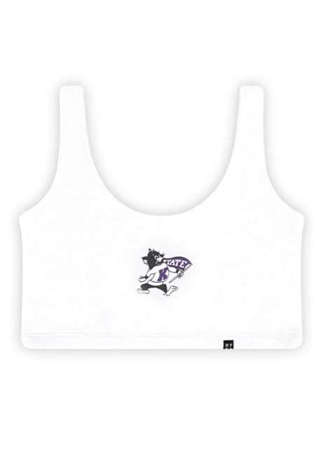 Womens K-State Wildcats White Hype and Vice Scoop Bra Tank Top