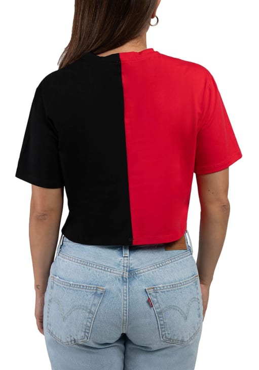 Hype and Vice Kansas City Womens Red Split Graphic Short Sleeve T-Shirt