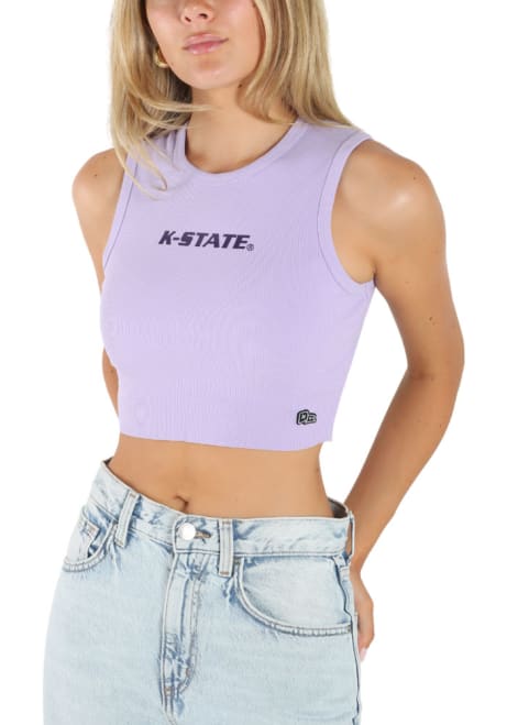 Womens K-State Wildcats Lavender Hype and Vice Cut Off Tank Top