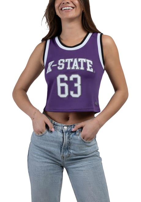 Womens K-State Wildcats Purple Hype and Vice Cropped Basketball Jersey Fashion Basketball