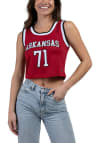 Main image for Arkansas Razorbacks Womens Hype and Vice Cropped Basketball Fashion Basketball Jersey - Cardinal