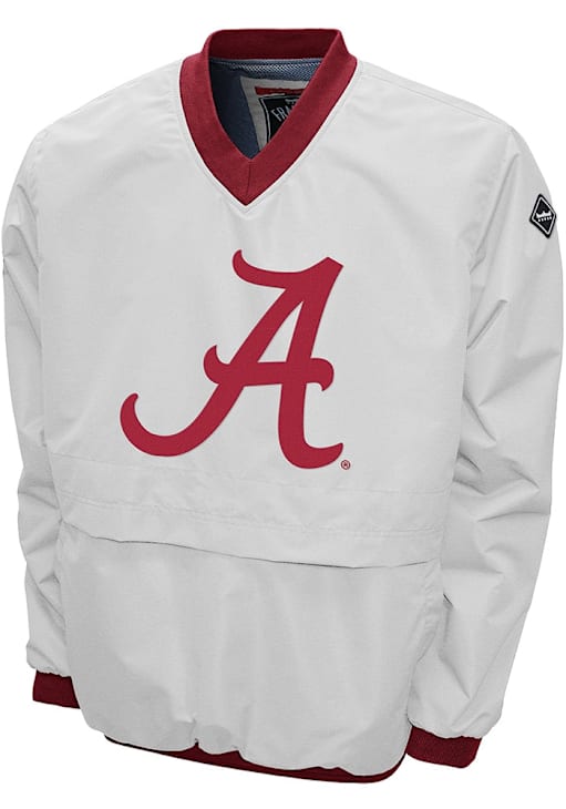Alabama Crimson Tide Mens Big Logo WHITE Pullover Jackets 3450622