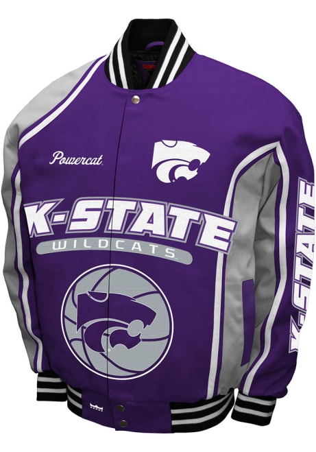 Mens Purple K-State Wildcats Thrill Cotton Twill Heavyweight Jacket