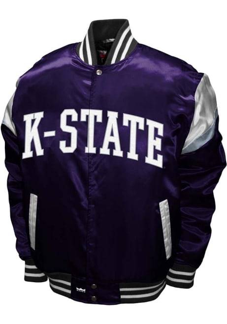 Mens Purple K-State Wildcats Power Satin Heavyweight Jacket