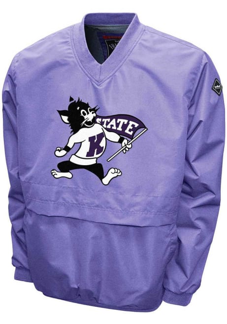 Mens Lavender K-State Wildcats Willie Big Logo Windshell Pullover Jackets