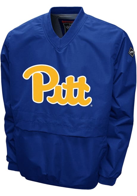 Mens Blue Pitt Panthers Big Logo Windshell Pullover Jackets