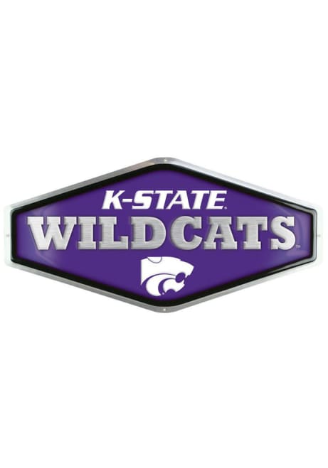 Purple K-State Wildcats Embossed Metal Sign