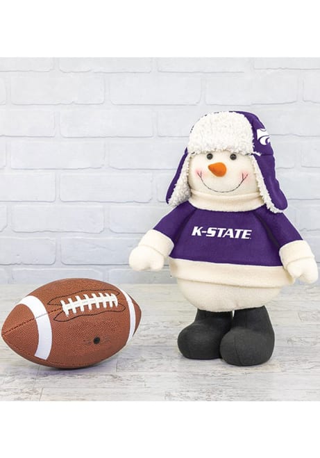 Purple K-State Wildcats Sherpa Snowman Decor