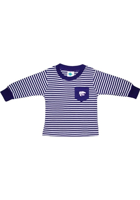 Toddler Purple K-State Wildcats Striped Pocket Long Sleeve T-Shirt