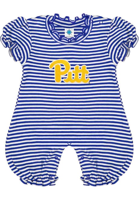 Baby Blue Pitt Panthers Bubble Romper Short Sleeve One Piece