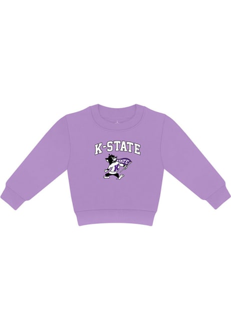 Toddler Lavender K-State Wildcats Willie Long Sleeve Crew Sweatshirt