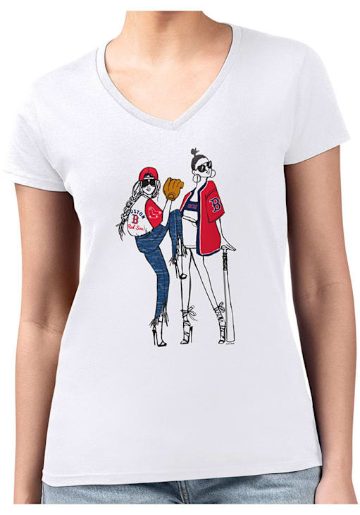 4Her Boston Red Sox Womens White Baseball Girls T-Shirt 356330642