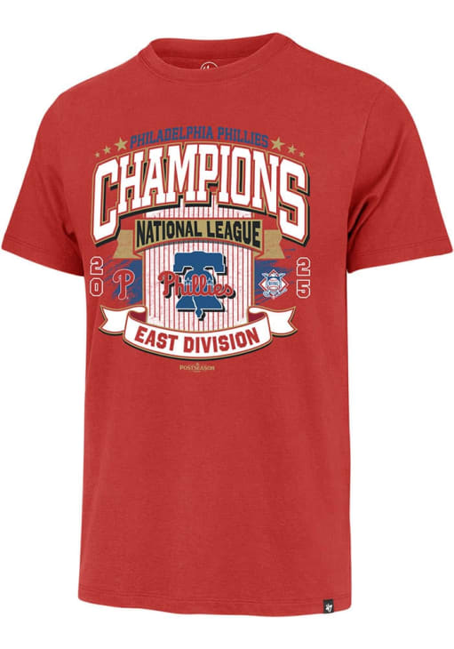 47 Philadelphia Phillies Red 2025 Division Champions Franklin Short Sleeve Fashion T Shirt