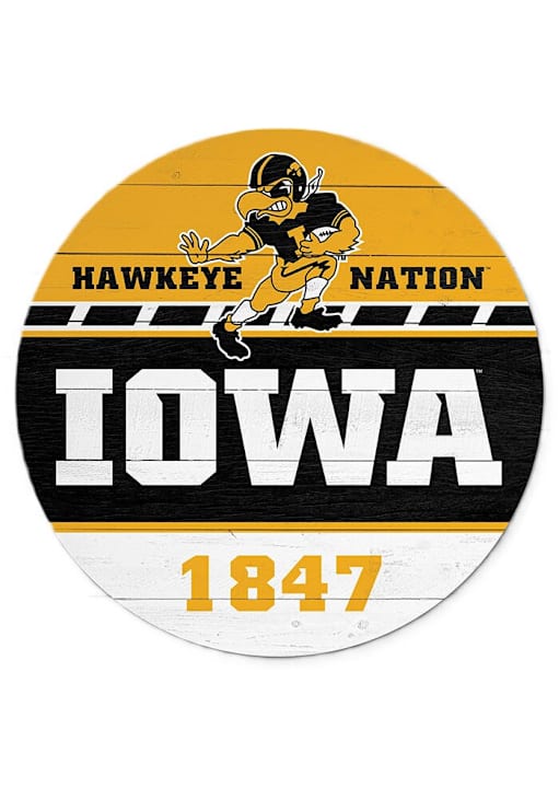 Iowa Hawkeyes BLACK 16x16 Sign 3610004