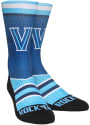 Villanova Wildcats Mens Navy Blue Hyper Stripe Crew Socks