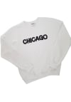 Main image for localE Chicago Women's Sequins Wordmark White Unisex Long Sleeve Crew Sweatshirt