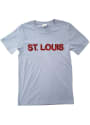 localE St. Louis Women's Light Blue Sequins Wordmark Unisex Short Sleeve T-Shirt