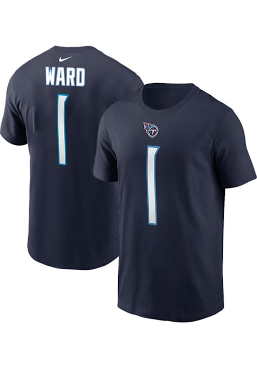 Cam Ward Tennessee Titans NAVY Home Short Sleeve Player T Shirt