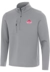 Main image for Mens Ohio State Buckeyes Grey Antigua 2024 Football National Champions Insider Qtr Zip Pullover