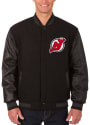 New Jersey Devils Reversible Wool Leather Heavyweight Jacket - Black