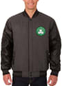 Boston Celtics Reversible Wool Leather Heavyweight Jacket - Grey