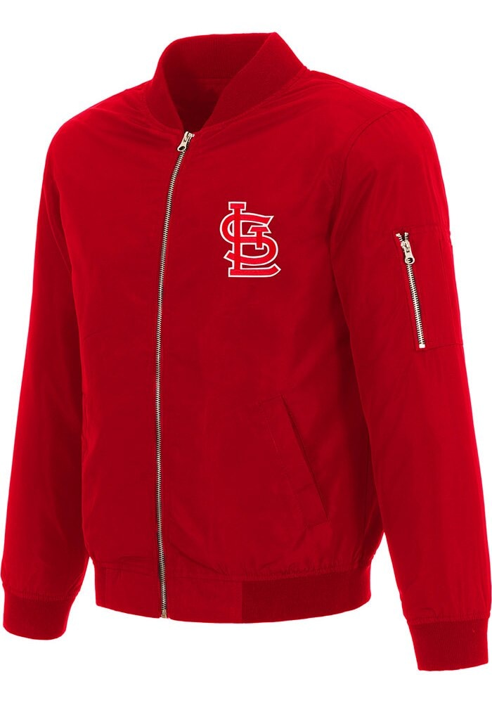 St Louis Cardinals Mens Nylon Bomber Red Light Weight Jacket