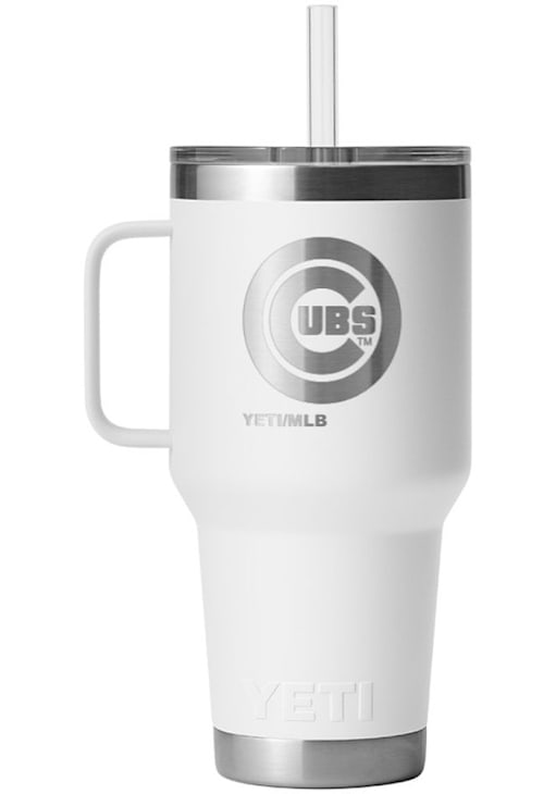Steel Tumbler Cubs Yeti Rambler Yeti Chicago Cubs White 35oz