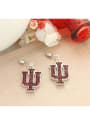 Indiana Hoosiers Womens Crystal Logo Earrings - Red