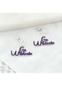K-State Wildcats Womens Slogan Earrings - Purple