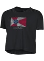 Alternative Apparel Wichita Women's Black City Flag Cropped Short Sleeve T-Shirt