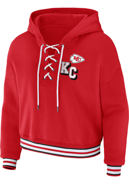 WEAR by Erin Andrews Kansas City Chiefs Womens Lace Up Hoodie - Red