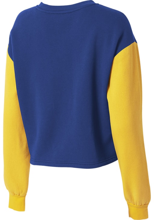 WEAR by Erin Andrews Detroit Lions Womens Blue Crest Crew Sweatshirt
