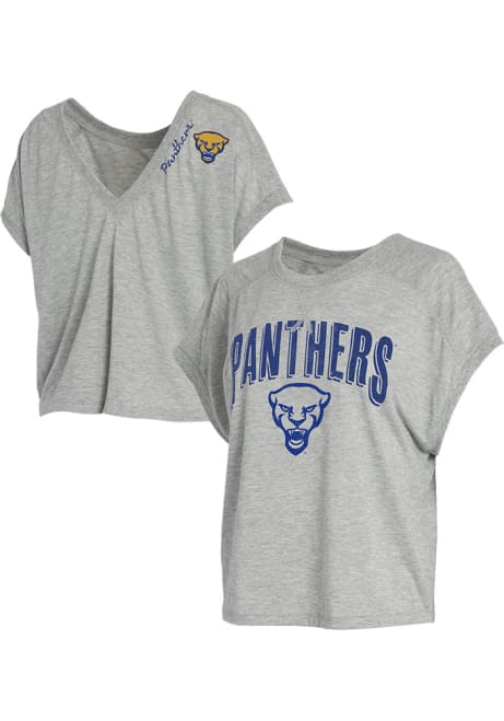 Pitt Panthers Grey WEAR by Erin Andrews Reversible Short Sleeve T-Shirt