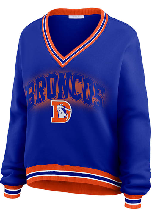Denver Broncos WEAR by Erin Andrews Crew Sweatshirt Womens BLUE