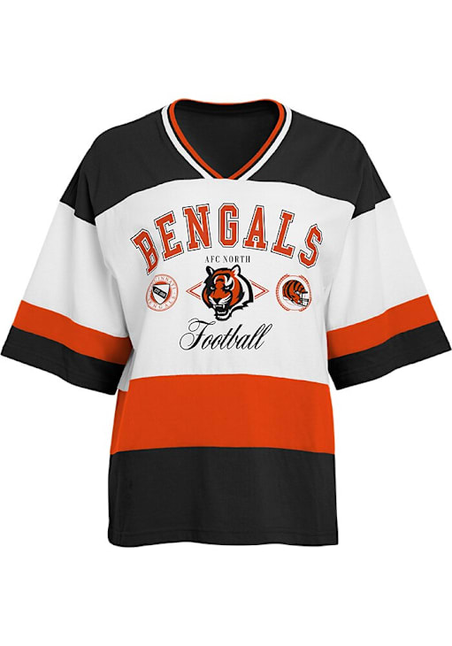 WEAR by Erin Andrews Cincinnati Bengals Womens White Football Short Sleeve T-Shirt