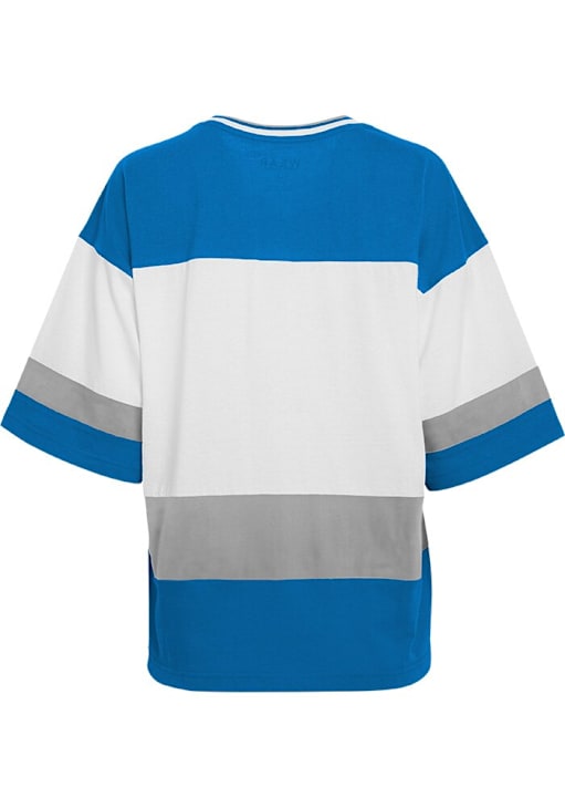 WEAR by Erin Andrews Detroit Lions Womens White Football Short Sleeve T-Shirt